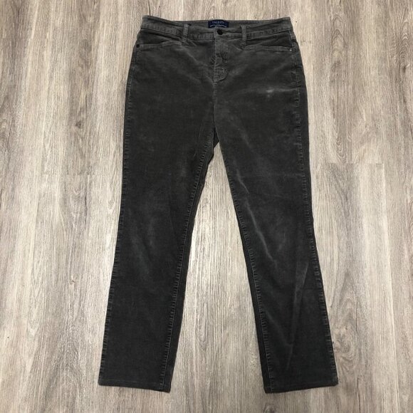 Talbots Women's Size 10 Simply Flattering 5 Pocket Straight Grey Corduroy Pants - Picture 1 of 7